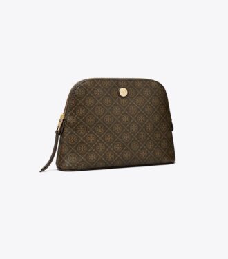 T Monogram Coated Canvas Dome Cosmetic Case