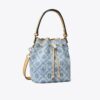 T Monogram Denim Mini Bucket Bag