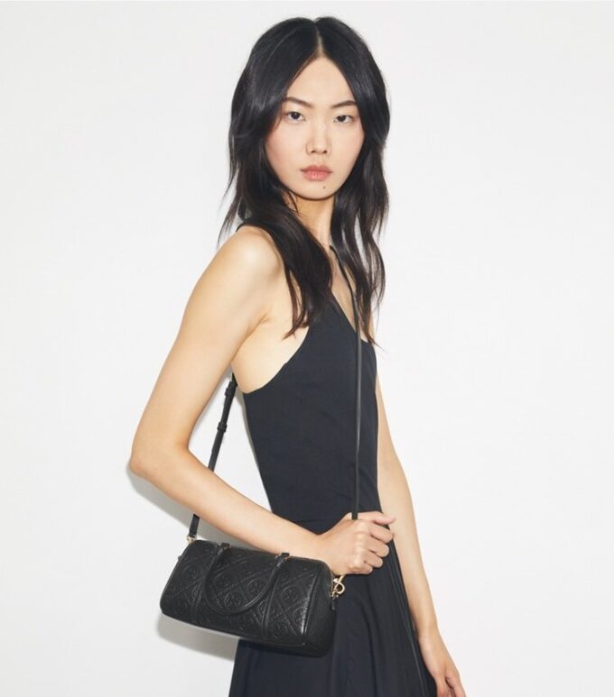 T Monogram Pebbled Petite Barrel Bag T Monogram Pebbled Petite Barrel Bag