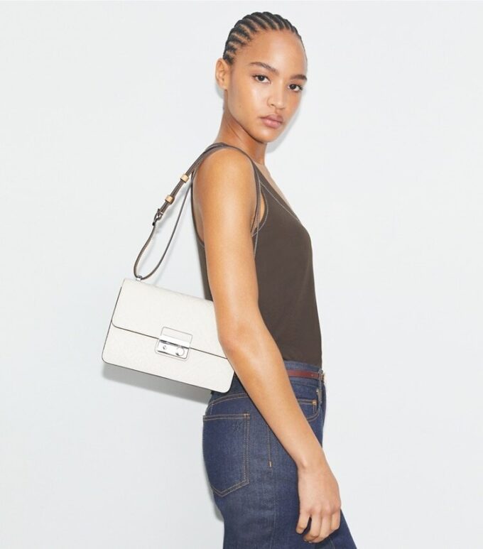 T Monogram Pebbled Shoulder Bag T Monogram Pebbled Shoulder Bag