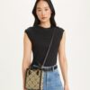 T Monogram Raffia Mini Tote