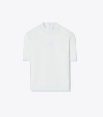 T-shirt con collo alto e logo T-shirt con collo alto e logo