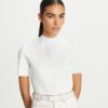 T-shirt con collo alto e logo T-shirt con collo alto e logo
