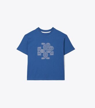 T-shirt con logo cuore ricamato T-shirt con logo cuore ricamato