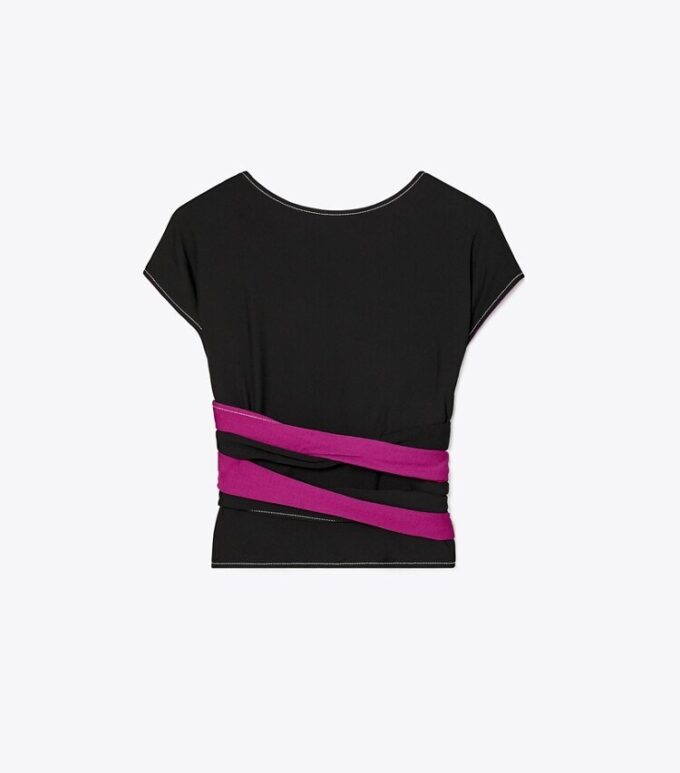 Top avvolgente in jersey crepe Top avvolgente in jersey crepe