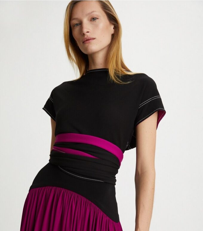 Top avvolgente in jersey crepe Top avvolgente in jersey crepe