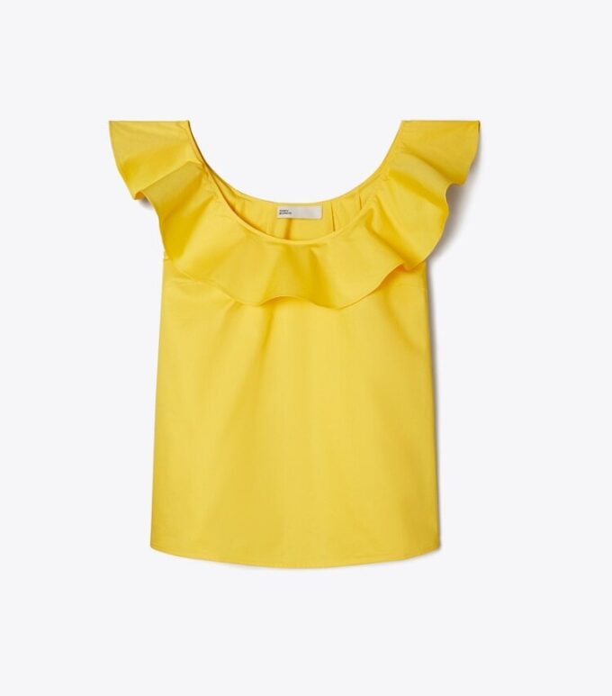 Top con balza in cotone Top con balza in cotone