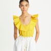 Top con balza in cotone Top con balza in cotone