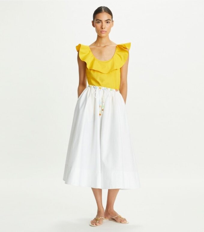 Top con balza in cotone Top con balza in cotone