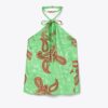 Top con nodo in raso paisley Top con nodo in raso paisley