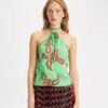 Top con nodo in raso paisley Top con nodo in raso paisley