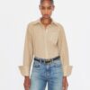 Top con polsini in jacquard Top con polsini in jacquard