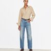 Top con polsini in jacquard Top con polsini in jacquard