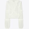 Top con volant in jersey trasparente Top con volant in jersey trasparente
