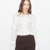 Top con volant in jersey trasparente Top con volant in jersey trasparente