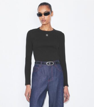 Top in cotone con logo