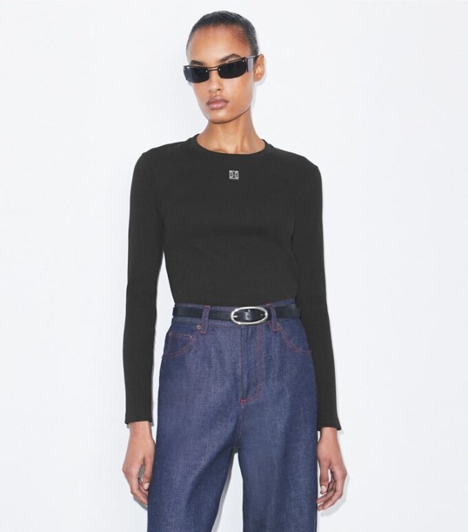 Top in cotone con logo