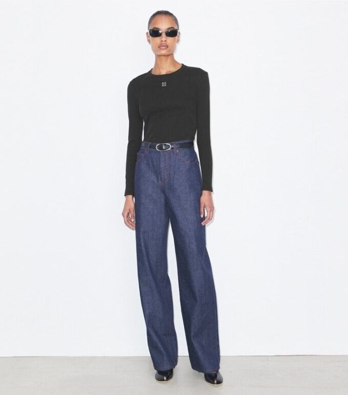 Top in cotone con logo