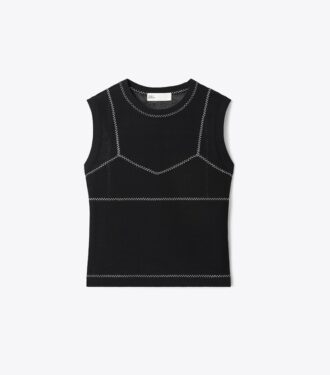 Top in cotone e nylon