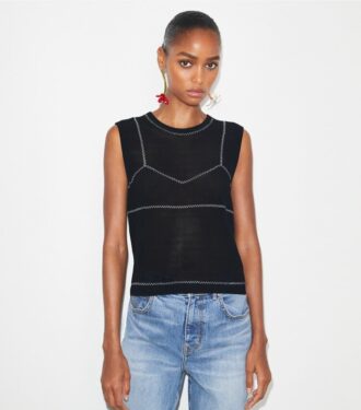 Top in cotone e nylon
