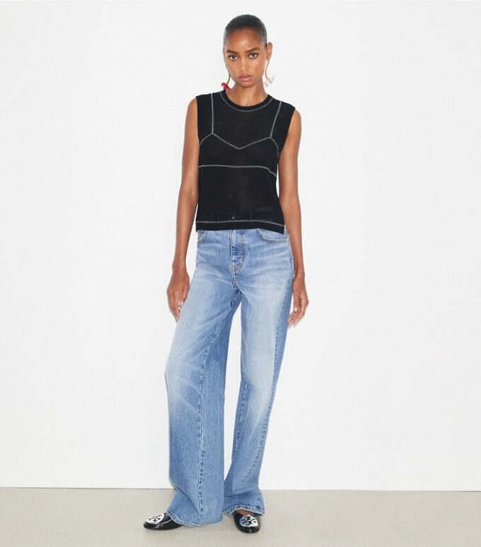 Top in cotone e nylon Top in cotone e nylon