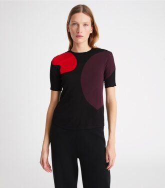 Top in maglia color block