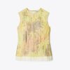 Top in organza stampata