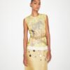 Top in organza stampata