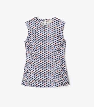 Top in popeline di cotone stampato