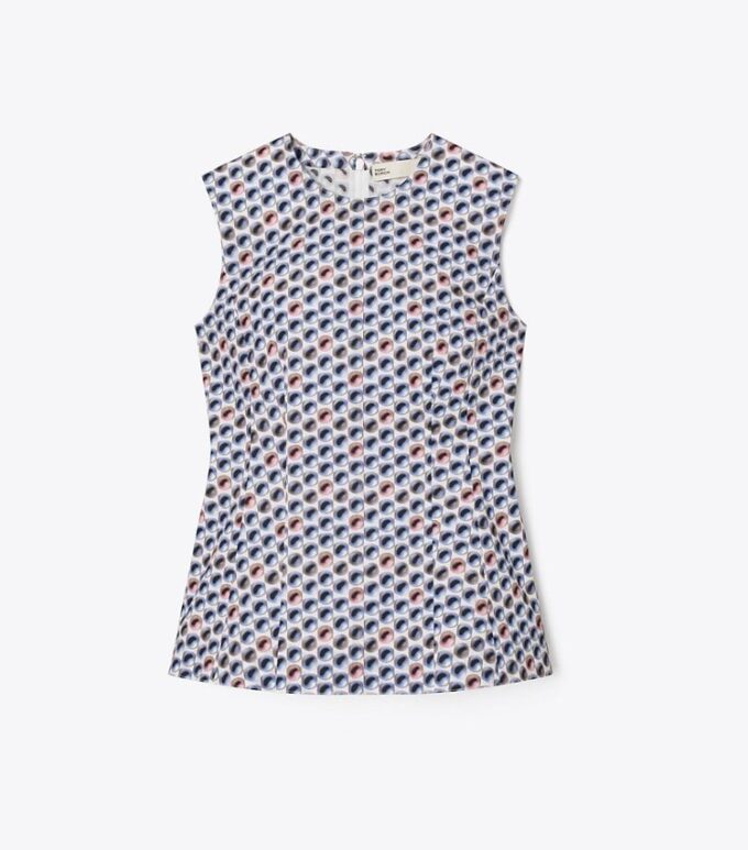 Top in popeline di cotone stampato