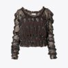 Top in velluto con ruches Top in velluto con ruches