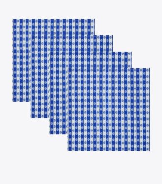 Tovaglioli da tavola in cotone a quadretti, set da 4