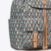 Zaino con patta in nylon stampato