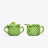 Zuccheriera con coperchio e lattiera Lettuce Ware